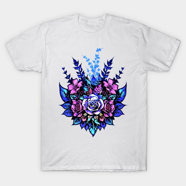 Cyberpunk Flowers T-Shirt by CGI Studios